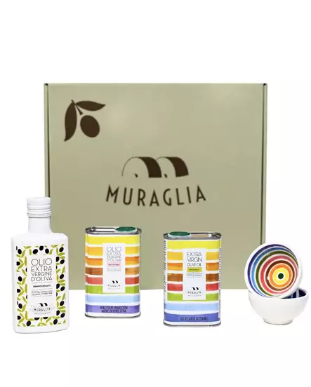 Olivolja set Degustatione 3 x 750ml i en snygg presentförpackning av Olio Muragkia - Extra Virgin Oliivöljyt - MUR030 - 2