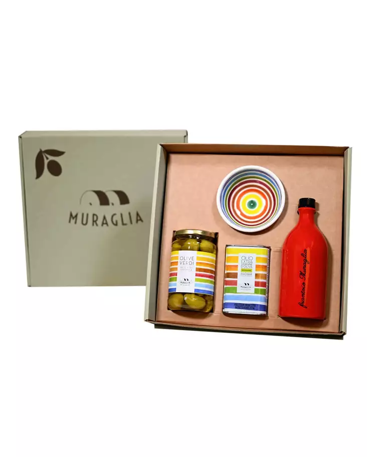 Olivolja set Aperitivo 3 x 750ml i en snygg presentask från Olio Muraglia - Extra Virgin Oliivöljyt - MUR033 - 1