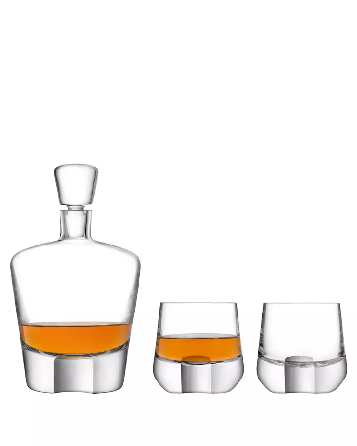 Whisky Set Cut Carafe and 2 Whisky Glasses - LSA Whisky Carafes - LSAWH15 - 1